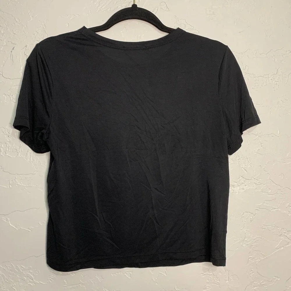 Zara Basic Black Short Sleeve Tee Women's Medium_3